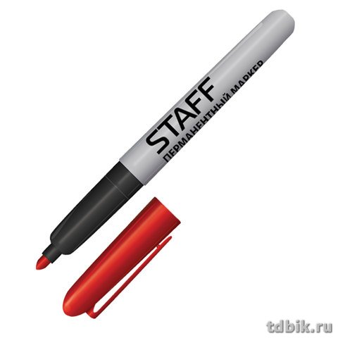 Маркер перманентный  2,0 мм STAFF круглый, красный