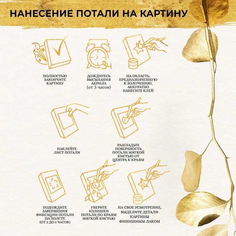 Роспись по номерам (холст) 37*32см Гексагон с поталью "Тропические цветы" (осн+акрил.кр.+кисти)