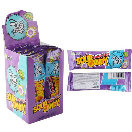Леденцы Sour Candy Mini "Голубика" кислые 12 г