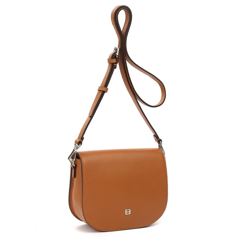 Сумка женская FABRETTI 20х16х6 см, нат. кожа, рыжий