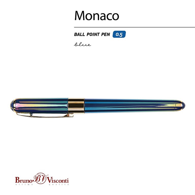 Ручка шариковая Bruno Visconti "Monaco Pearl" 0,5мм синяя (темно-синий корпус)