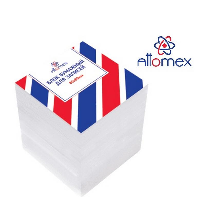 Блок бум. для записи (не склеенный) 8*8*8 см, бумага белая Attomex