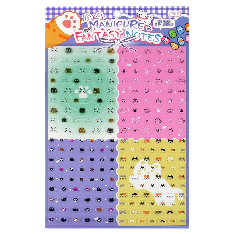 Набор наклеек для ногтей "Кошачьи мечты" фиолетовый 2 листа по 240шт