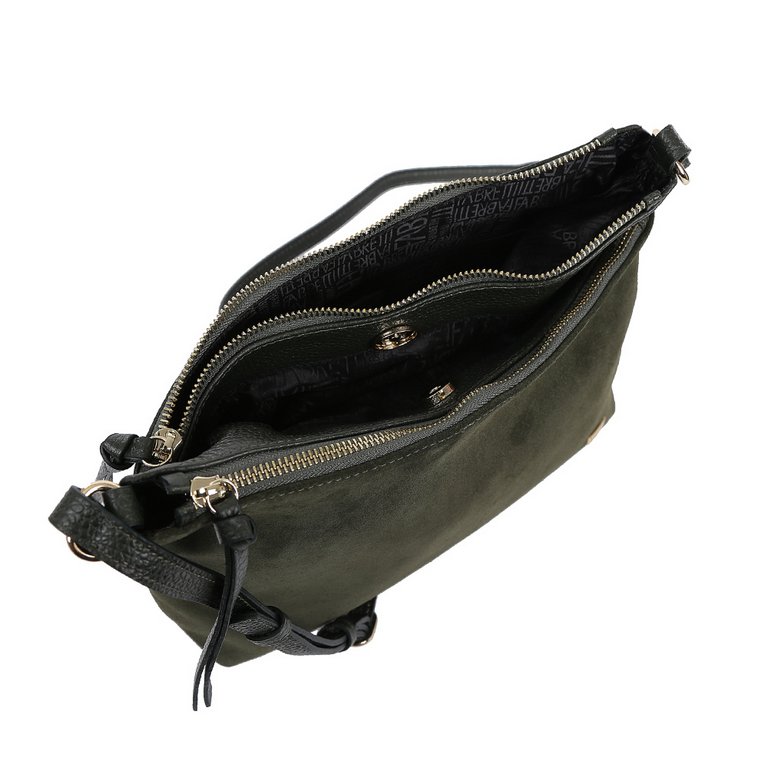 Сумка женская FABRETTI 27*20*8см, нат. кожа, ОЛИВА