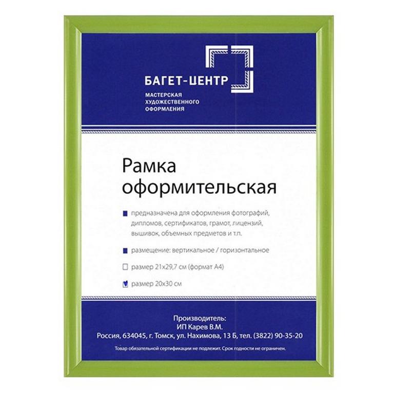 Рамка для фотографий 21*30 см пластик круглый светло-зелёный (багет 14мм)