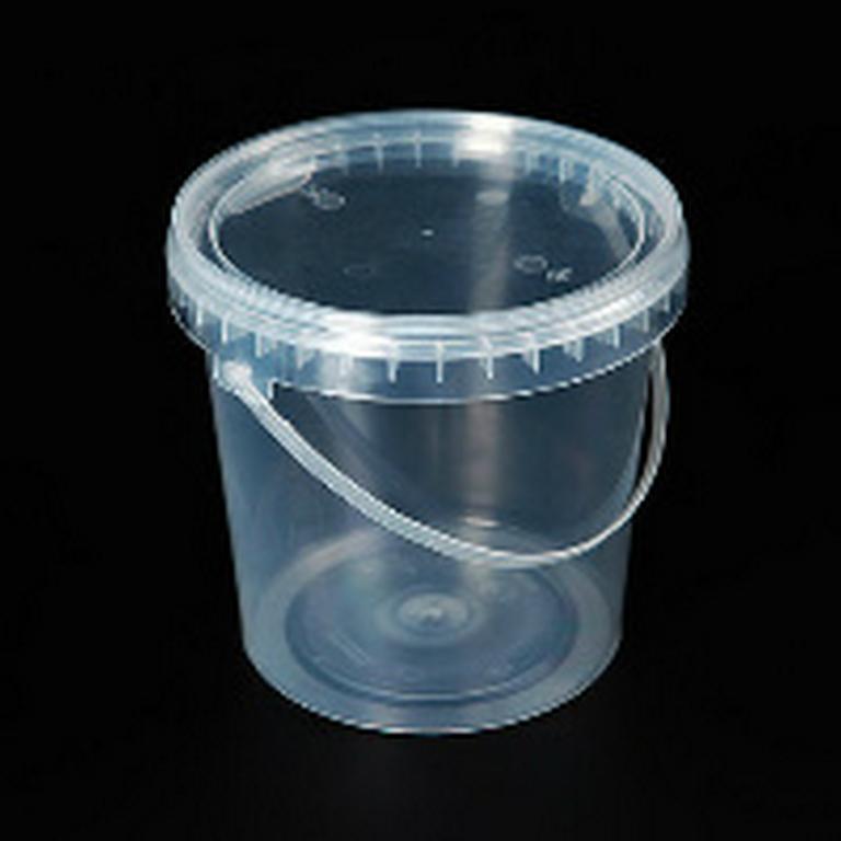 Евроведро 1 литр, прозрачное, с герметичной крышкой