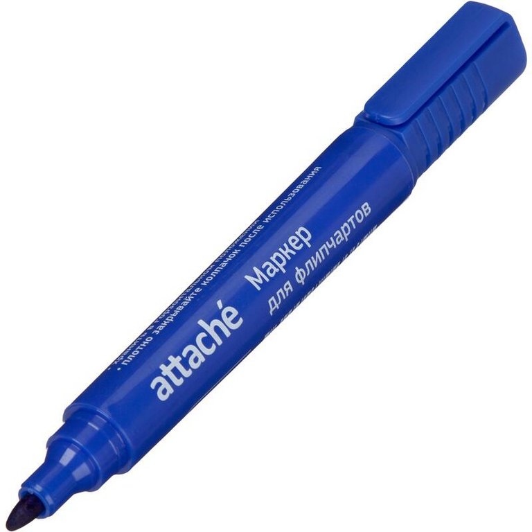 Маркер для флипчарта Attache 2-3мм синий круг.