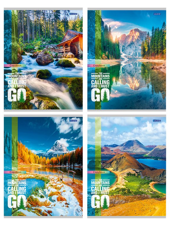 Тетрадь 96 лист лин. А5 на скрепке Legend "ЗАХВАТЫВАЮЩИЕ ВИДЫ-1" цвет. мелов. обл.ожка