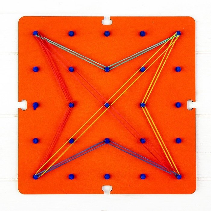 Доска обучающая Геоборд "Узоры" (дерево) WOODLENDTOYS