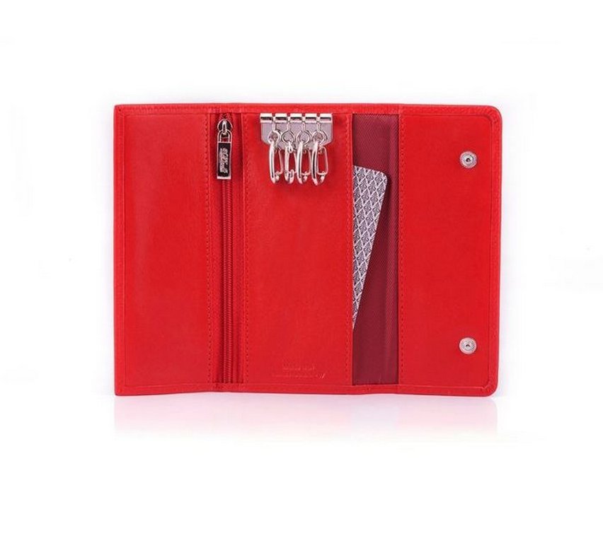 Футляр для ключей  D.Morelli "Red" из нат.кожи, на кнопках