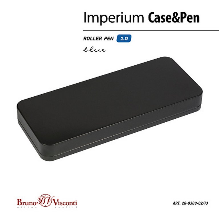 Ручка-роллер BV Imperium в футляре (металл) синяя 0,7мм, корпус белый/золотой