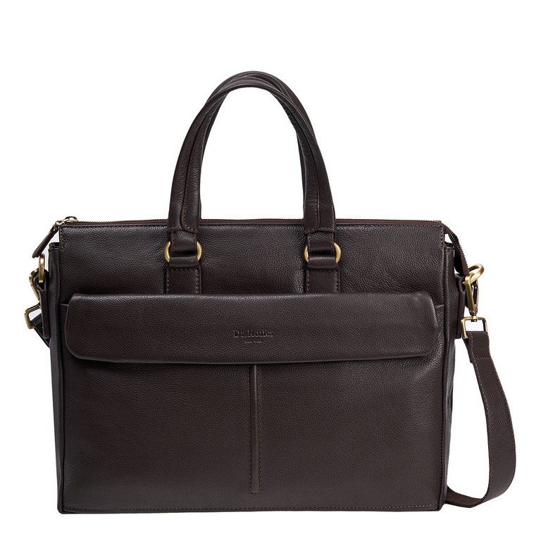 Сумка для документов Dr.Koffer 29*37*5см, нат. кожа, коричневая