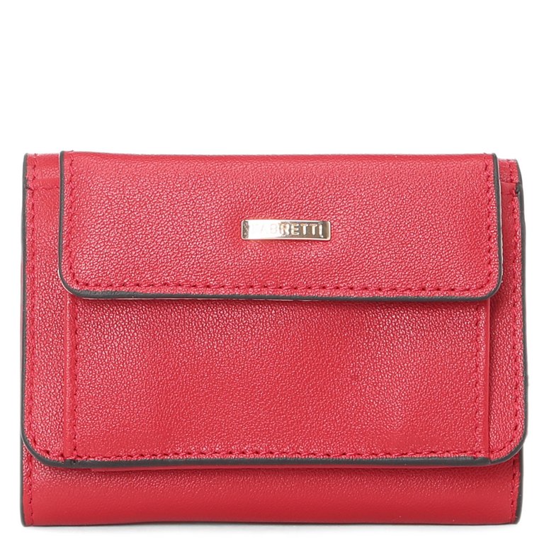 Портмоне FABRETTI женское, нат. кожа,  9,5х7х3 см, красный