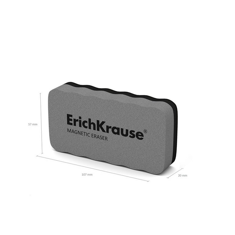Губка для маркерной доски  107*57*20мм магнитная ErichKrause (серая)