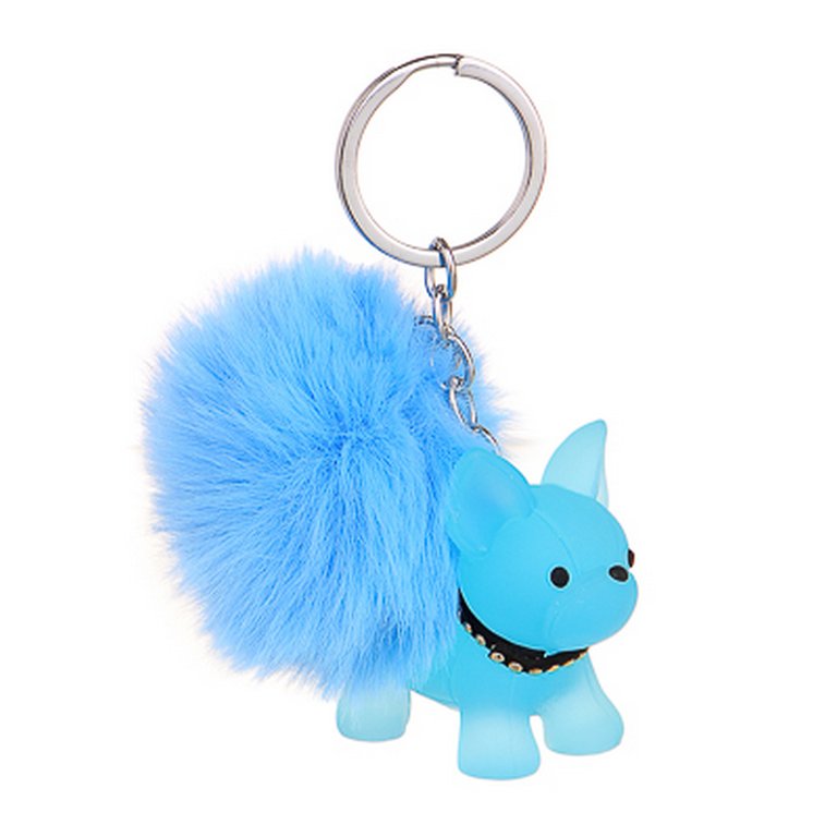 Брелок "Помпон с собачкой", 5,5*12,2 см (иск. мех) ассорти