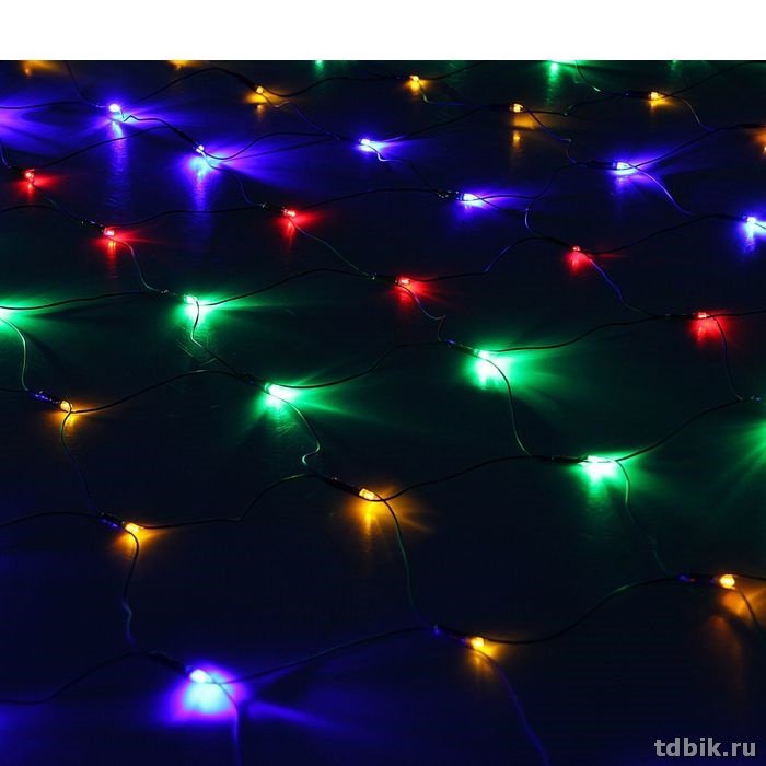 Гирлянда комнатная Сетка 2х 2м, 224 цветные лампы, 8 реж. (от -10 до +35 °С)