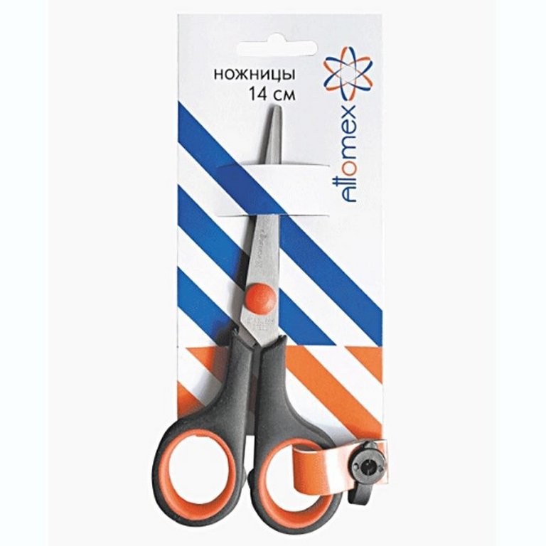 Ножницы 140 мм пластмас. эргоном. рукоятка с резиновыми вставками Attomex "Duo"