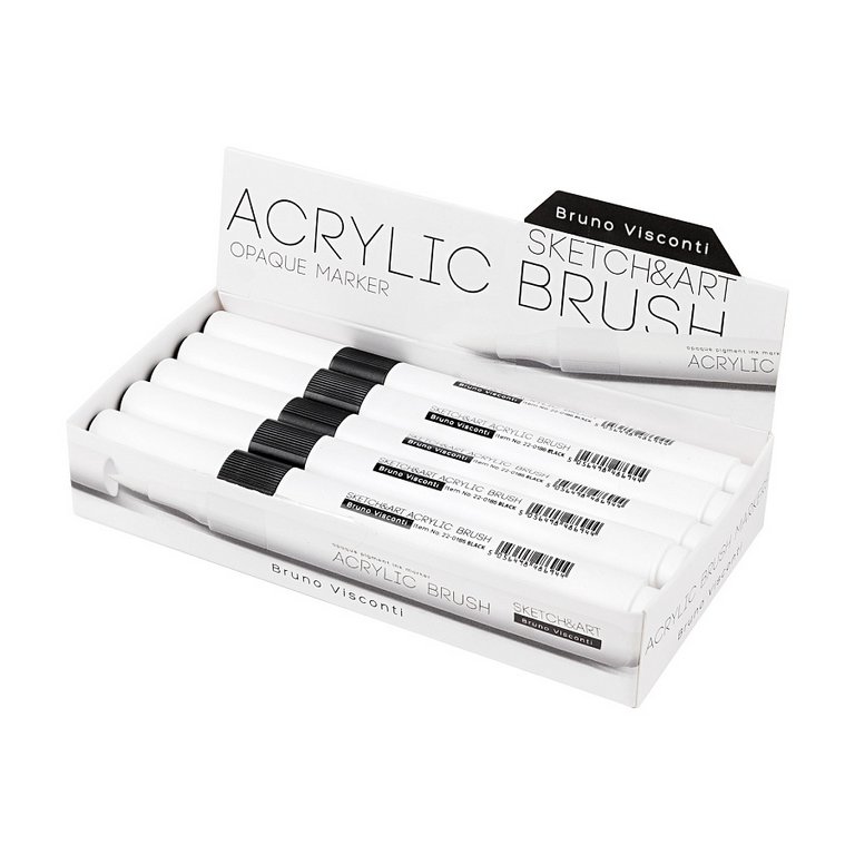 Маркер акриловый кисть Bruno Visconti  "SKETCH&ART" черный