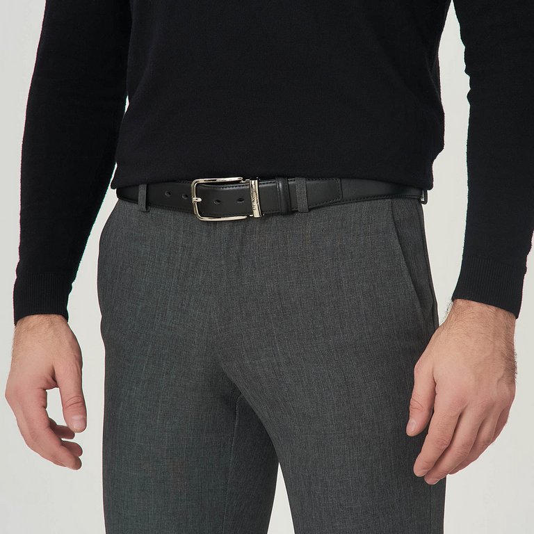 Ремень Dr.Koffer мужской нат. кожа, черный