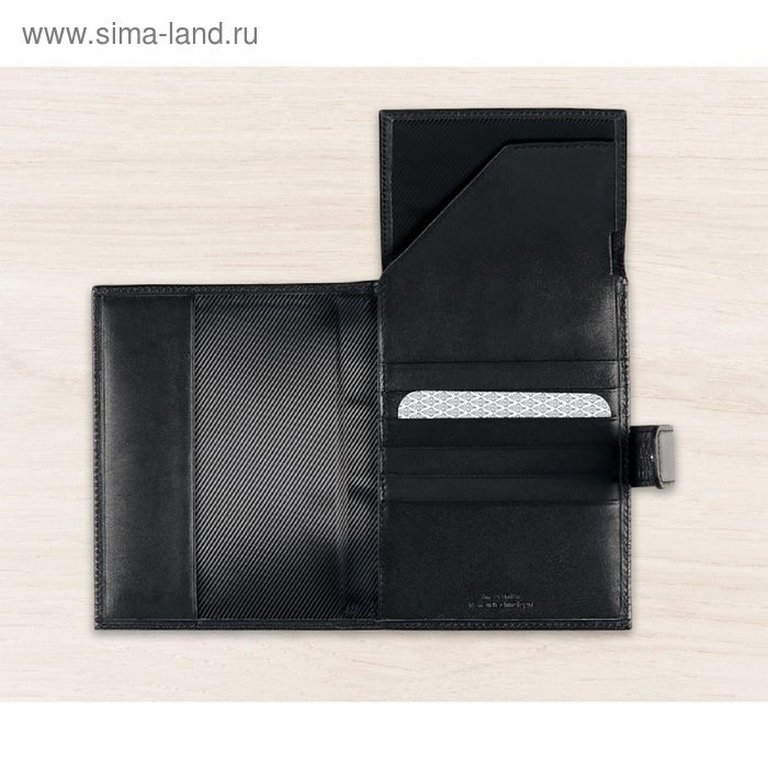 Бумажник путешественника D.Morelli "Black" нат. кожа