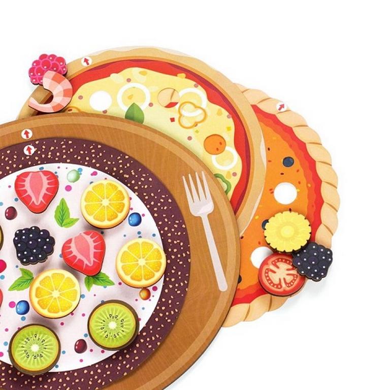 Игра обучающая  Еда "Юный кондитер, Пицца-Пирог-Торт-1" дерево WOODLENDTOYS