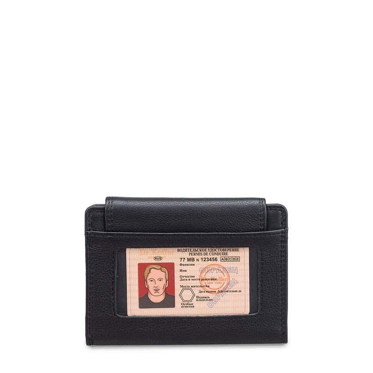 Портмоне Dr.Koffer 14*10,5 см нат. кожа, черный