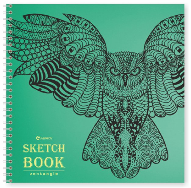 Скетчбук 200*200 мм, 50л., на спирали, тв.обл,  Lamark "Сова"