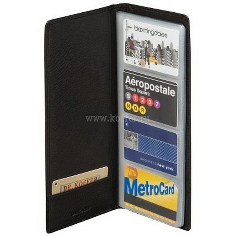 Визитница Dr.Koffer 27*11см на 96 визиток, черная