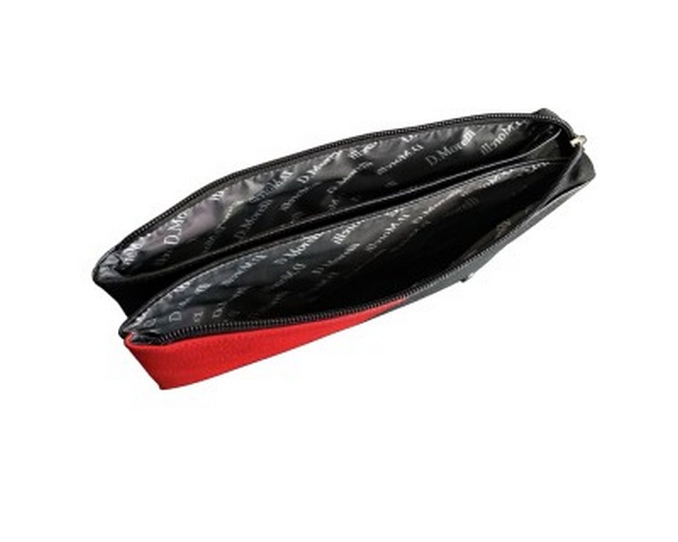 Сумка женская-клатч  D.Morelli , нат. кожа "Duo" черно-красная