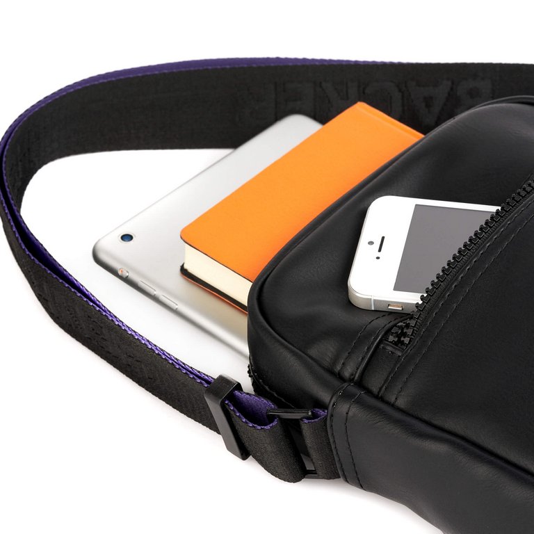 Сумка мужская Henry Backer полиэстер, на плечевом ремне, черная