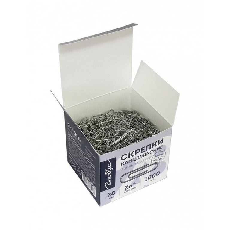 Скрепки 28 мм 1000 шт/уп оцинкованные GLOBUS С28-1000Ц