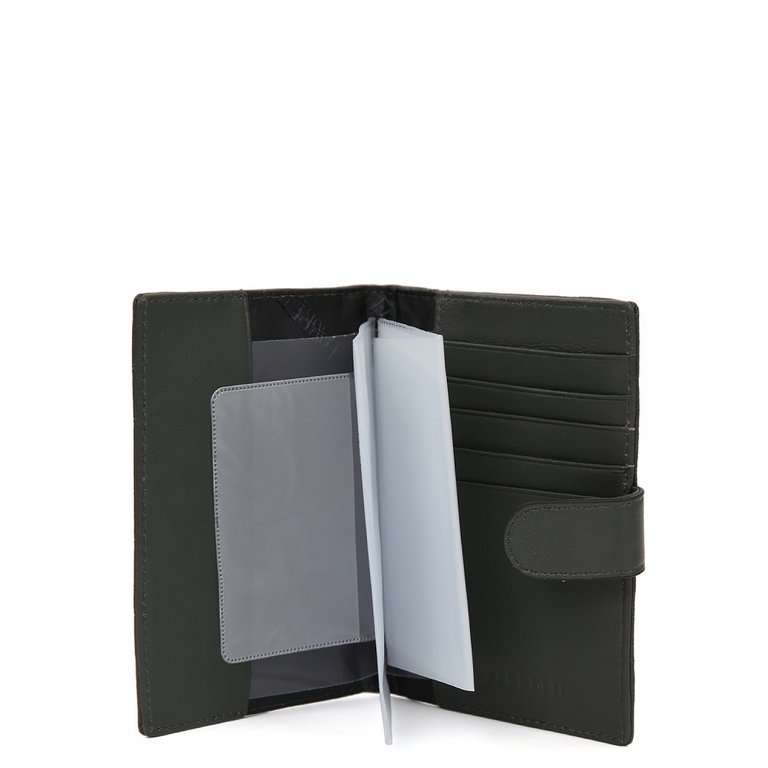 Обложка для документов FABRETTI женская, нат. кожа, 10*13,5*1,5см, темно-зеленый