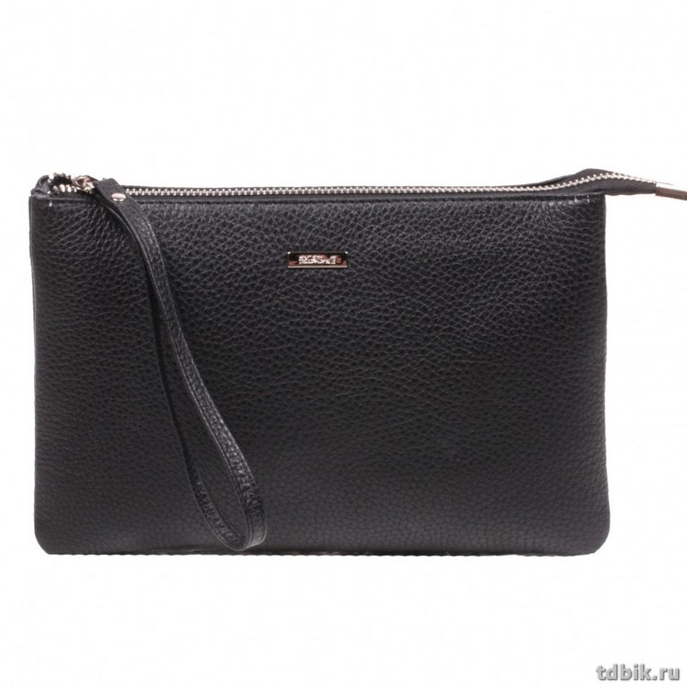 Сумка женская-клатч  D.Morelli , нат. кожа, фл.черный