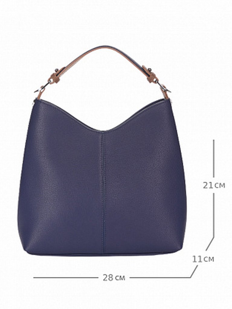 Сумка женская Jane's Story 28х21х11см, нат.кожа,  синяя