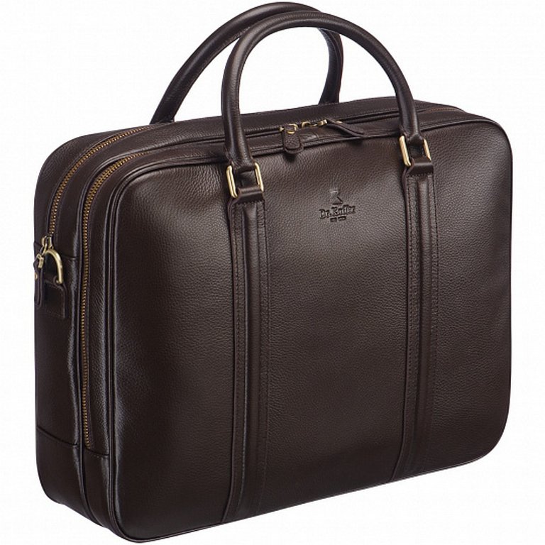 Сумка для документов Dr.Koffer, нат. кожа, коричневая