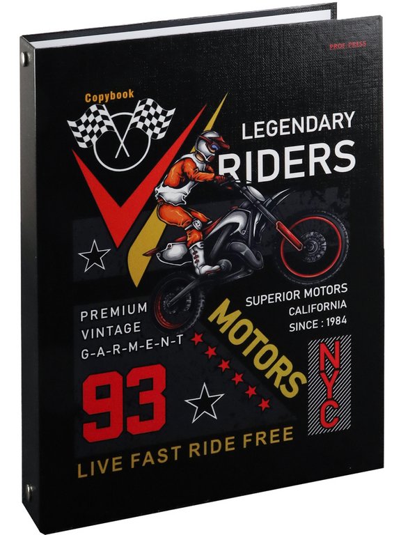 Тетрадь 80 лист кл. А5+ на кольцах "ЛЕГЕНДЫ МОТОКРОССА"