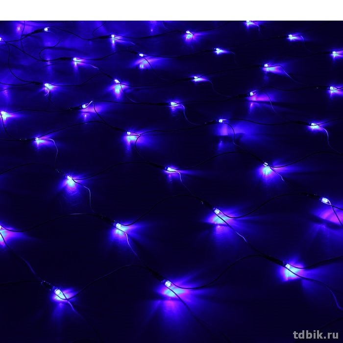 Гирлянда комнатная Сетка 1.6 х 1.6м, 144 синие лампы, 8 реж. (от -10 до +35 °С)