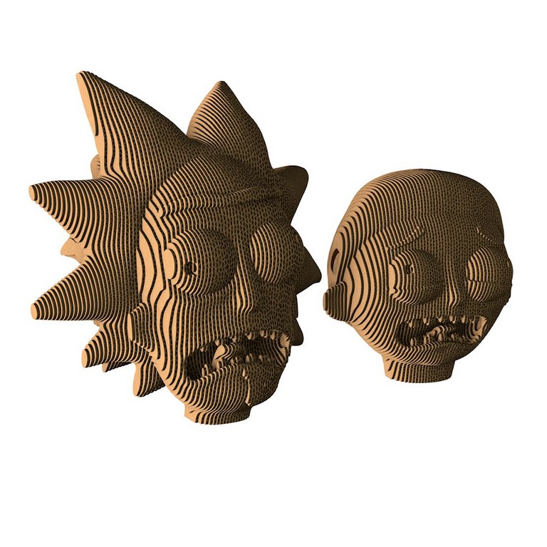 Сборная модель из гофрокартона "Рик и Морти" h=15 см, 11см, 204 дет, 6+, 5cult