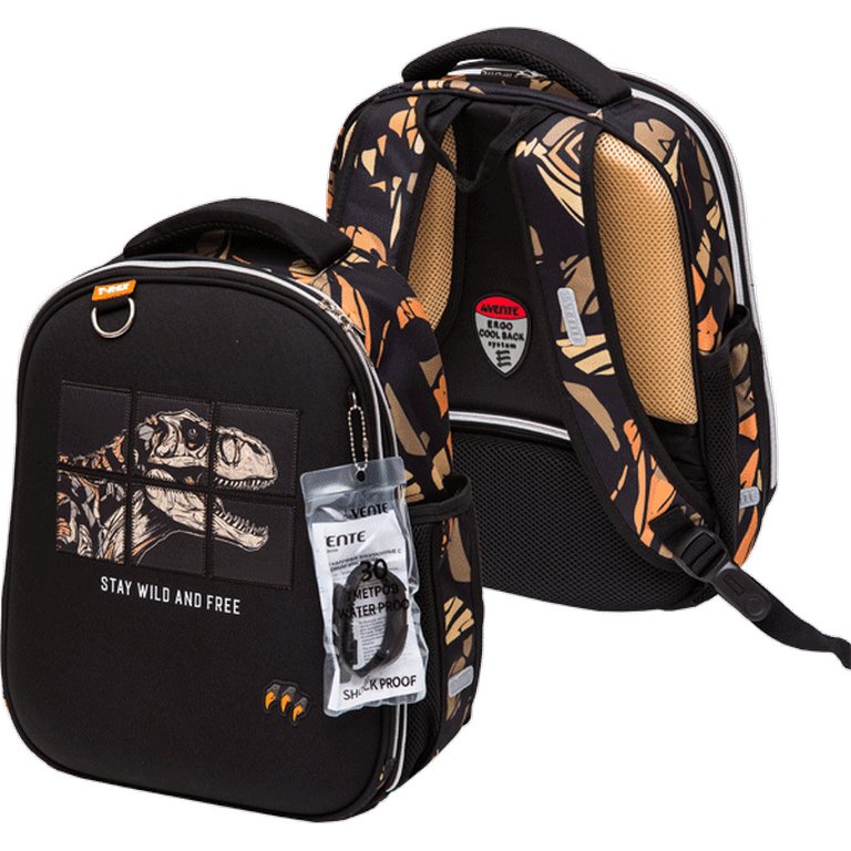 Рюкзак каркасный для мальчика deVENTE "Choice Lite. T-Rex" 38*29*17 см, черный