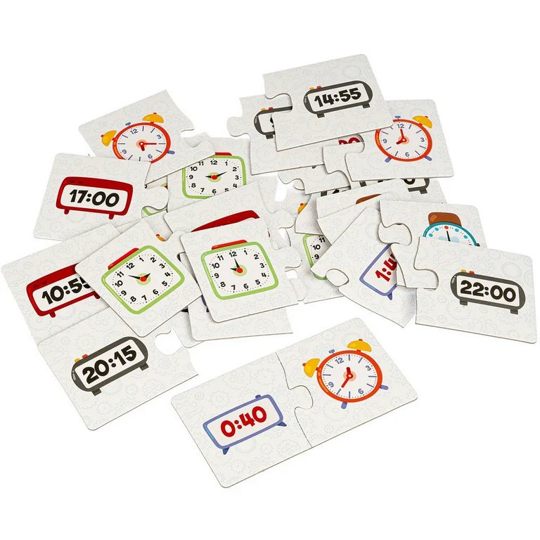 Игра обучающая  Время "Изучаем время" 3+ Bondibon, 2 части, 30 карточек