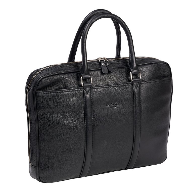 Сумка для документов Dr.Koffer 36*30*6см, нат. кожа, черная