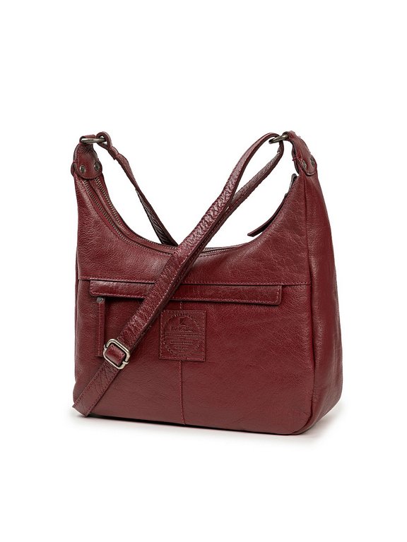 Сумка женская Dr.Koffer 28х21х9см см, нат.кожа бордовая