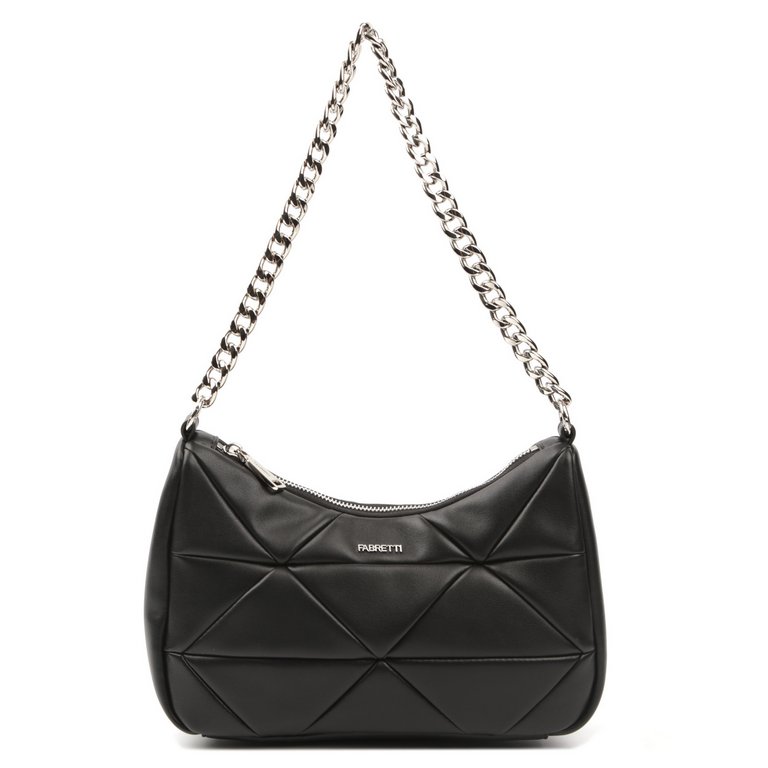 Сумка женская FABRETTI 27х18х10 см, нат. кожа, черный