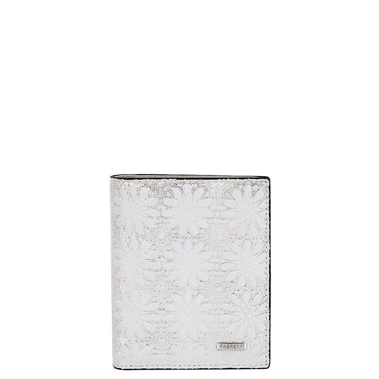 Портмоне FABRETTI женское, нат. кожа, 11*10*3см, серебряный