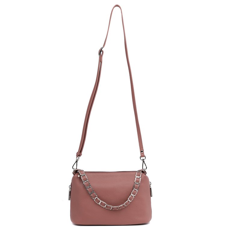 Сумка женская Palio 25х18х10 см, нат. кожа, темно-розовый