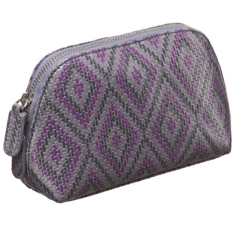 Косметичка Dr.Koffer 10,5*18,5*6,5см, нат. кожа, на молнии, серая