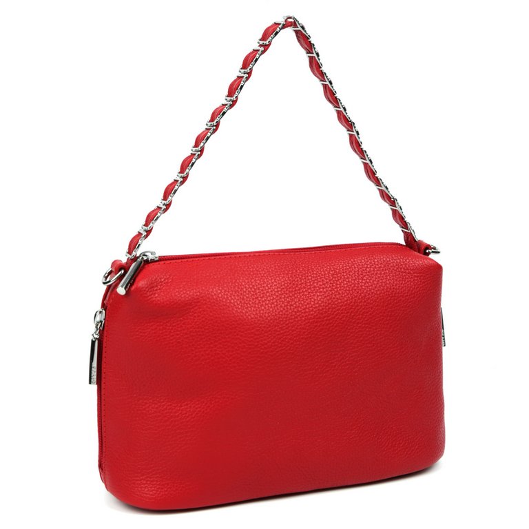 Сумка женская Palio, 26х17х10 см, нат. кожа, красный