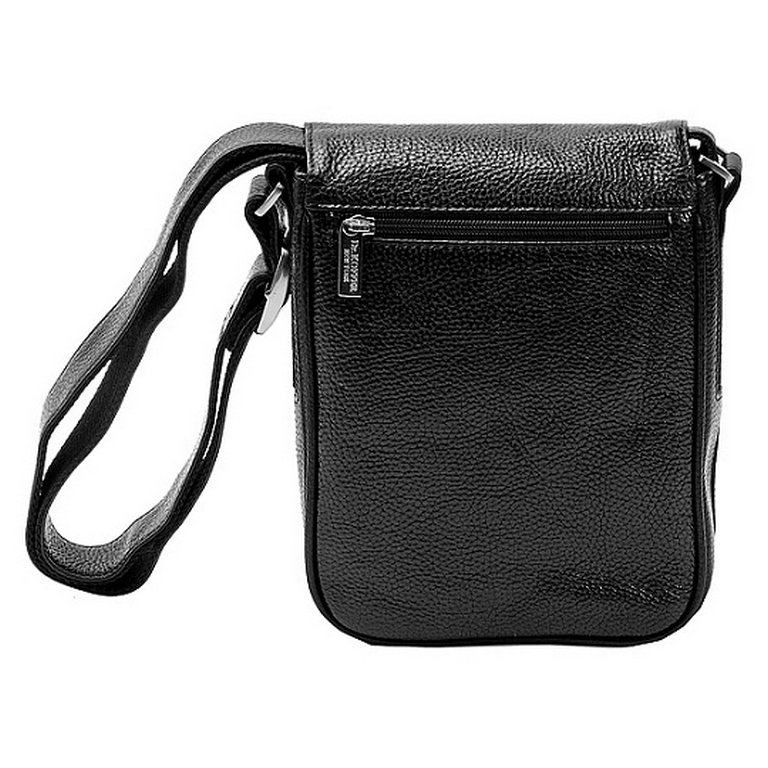 Сумка мужская Dr.Koffer 24*18*7 см, нат. кожа, на плечевом ремне, черная