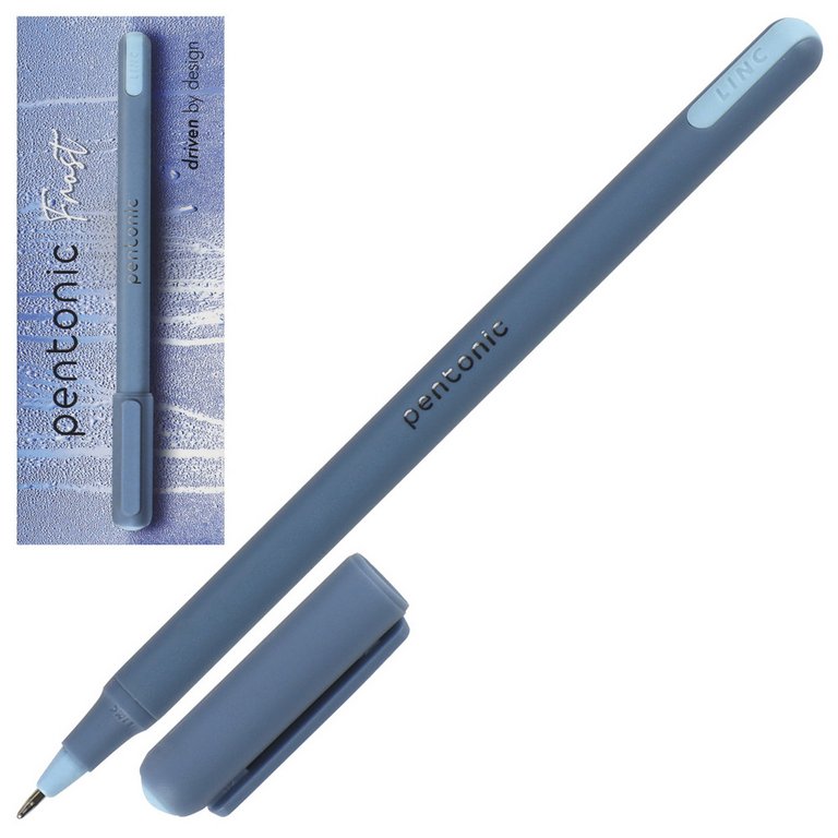 Ручка шариковая масляная Linc Pentonic frost синяя 0,7мм (однораз., линия 0,35мм) игольч.