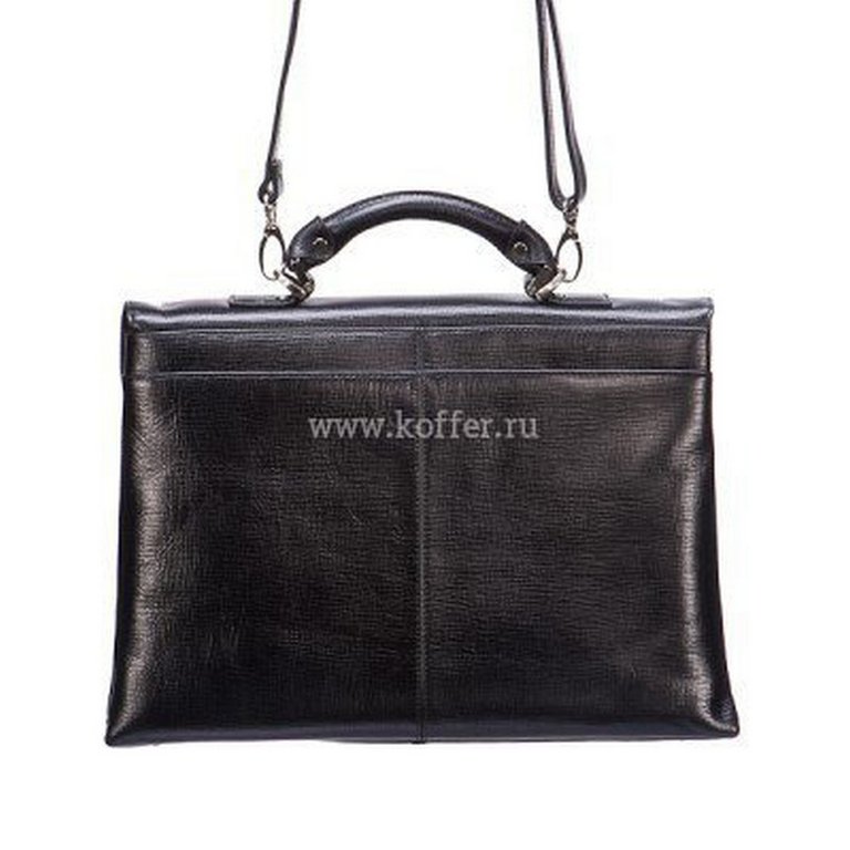 Портфель женский Dr.Koffer 26*38*8 см, нат. кожа, цвет черный